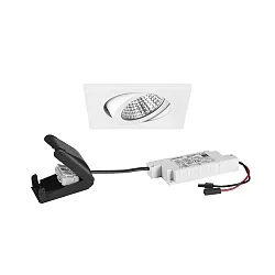 LED-Einbaustrahler 230 V AC, 50 Hz, 6 W, 38°, 3000 K, 640 lm, quadratisch, schwenkbar
