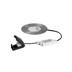 Outdoor LED Einbau-Downlight BB20, IP65, rund, 230V, 7W 3000K 36°, mit AB, starr, dimmbar, nickel matt