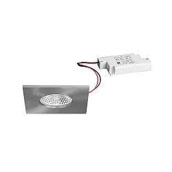 Outdoor LED Einbau-Downlight BB21, IP65, 8.5 x 8.5cm, 230V, 7W 3000K 620lm 36°, dimmbar, starr, nickel