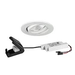LED Einbaustrahler BB18, IP20, 230V AC, 50 Hz, 6W, 38°, 1800K-3000K, 430lm, Aluminium, rund, dimmbar, weiß