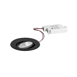 Outdoor LED Einbaustrahler BB23, IP65, Ø 8.5cm, 230V AC, 7W 3000K 620lm 36°, dimmbar, schwenkbar, schwarz