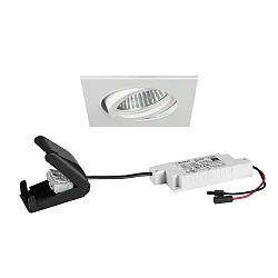 LED Einbaustrahler BB19, IP20, 230V AC, 50 Hz, 6W, 38°, 1800K-3000K, 430lm, Aluminium, quadratisch, dimmbar, weiß