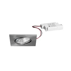 Outdoor LED Einbaustrahler BB25, IP65, 8.5 x 8.5cm, 230V AC, 7W 3000K 620lm 36°, dimmbar, schwenkbar, nickel