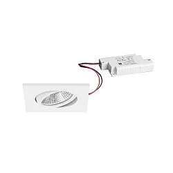 Outdoor LED Einbaustrahler BB25, IP65, 8.5 x 8.5cm, 230V AC, 7W 3000K 620lm 36°, dimmbar, schwenkbar, weiß