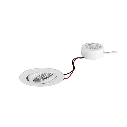 LED-Einbaustrahler TIRREL-R, IP20, rund, 230V AC, 6W 3000K 680lm 38°, schwenkbar, dimmbar (Rundkonverter), weiß