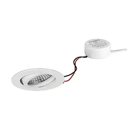 LED-Einbaustrahler TIRREL-R, IP20, rund, 230V AC, 6W 3000K 680lm 38°, schwenkbar, dimmbar (Rundkonverter), strukturweiß