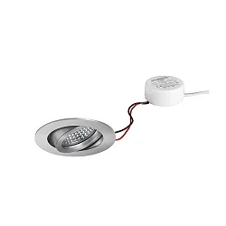 LED-Einbaustrahler TIRREL-R, IP20, rund, 230V AC, 6W 3000K 680lm 38°, schwenkbar, dimmbar (Rundkonverter), alu matt