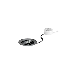 LED-Einbaustrahler TIRREL-R, IP20, rund, 230V AC, 6W 3000K 680lm 38°, schwenkbar, dimmbar (Rundkonverter), vinylschwarz