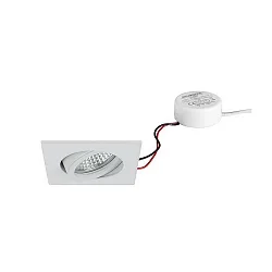 LED-Einbaustrahler TIRREL-S, IP20, eckig, 230V AC, 6W 3000K 680lm 38°, schwenkbar, dimmbar (Rundkonverter), weiß