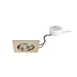 LED-Einbaustrahler TIRREL-S, IP20, eckig, 230V AC, 6W 3000K 680lm 38°, schwenkbar, dimmbar (Rundkonverter), champagner matt