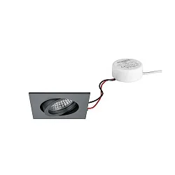 LED-Einbaustrahler TIRREL-S, IP20, eckig, 230V AC, 6W 3000K 680lm 38°, schwenkbar, dimmbar (Rundkonverter), titan matt