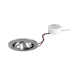 LED-Einbaustrahler-Set BB03 mit rund-Konverter, IP20, rund, 230V, 6W 3000K 640lm 38°, schwenkbar 30°, dimmbar, Chrom