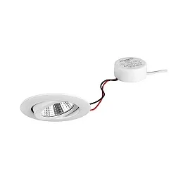 LED-Einbaustrahler-Set BB03 mit rund-Konverter, IP20, rund, 230V, 6W 3000K 640lm 38°, schwenkbar 30°, dimmbar, Weiß