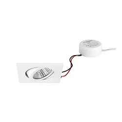 recessed luminaire swivelling, square IP20, white dimmable 6W 640lm 3000K 20-40° 20-40° CRI 80-89