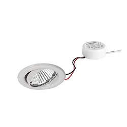 LED Einbau-Downlight-Set BB09 mit rund-Konverter, IP20, V4A, 230V, 6W 3000K 640lm 38°, dimmbar, Weiß