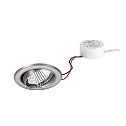 LED Einbau-Downlight-Set BB09 mit rund-Konverter, IP20, V4A, 230V, 6W 3000K 640lm 38°, dimmbar, Edelstahl