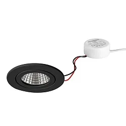 LED Einbaudownlight ITANSA R BB15, IP54, 230V AC, 50 Hz, 6W, 38°, 3000K, 680lm, rund, starr, schwarz, dimmbar (Rundkonverter)