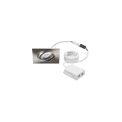 LED Einbaustrahler-Set ABACO, IP44, eckig, 8.3 x 8.3cm, 8W 3000K 1010lm 36°, schwenkbar, dimmbar (DALI), Nickel matt