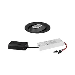 LED-Einbaustrahler 230 V AC, 50 Hz, 7 W, 3000K, schwarz