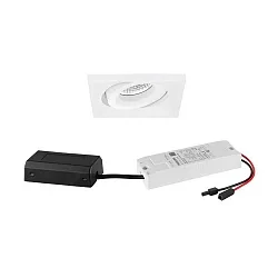 recessed luminaire swivelling, square IP20, white dimmable 7W 680lm 3000K 20-40° 20-40° CRI 80-89