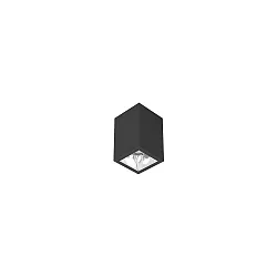 LED Aufbau-Downlight APOLLO MICRO, 8.7x8.7cm, Reflektor glatt, CRi >90, UGR <19, DALI, 7W 4000K 55°, schwarz