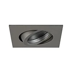 Recessed loudspeaker 3/4W, 20 Ohm, square, DA Ø 6.8cm, IP20, swivelling, matt titanium
