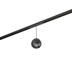LED Schienen-Pendelleuchte PEPA BALL, 48V DC, 10W 3000K, fokussierbar 15-55°, CRi >90, UGR<13-16, DALI-2 dimmbar, schwarz