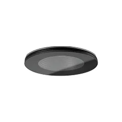 Recessed downlight cover UP for MR16 LED module max. 14W, IP44, round, alu / decor glass, excl. driver, fixed, black / clear