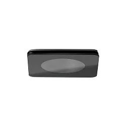 Recessed downlight cover UP for MR16 LED module max. 14W, IP44, square, alu / decor glass, excl. driver, fixed, black / clear