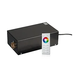 LED FIBATEC RGB+W Faser-Projektor, IP20, 230V AC, 8W, mit Fernbedienung, passive Kühlung, Stahl, schwarz