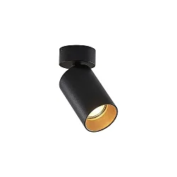 Deckenstrahler TAGES, 1-flammig, rund, Ø 6cm, GU10, dreh- / schwenkbar, Aluminium, strukturschwarz