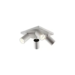 Deckenstrahler TAGES, 4-flammig, quadratisch, 4x GU10, dreh- / schwenkbar, Aluminium, strukturschwarz