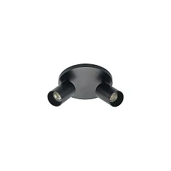 Deckenstrahler TAGES, 2-flammig, rund, 2x GU10, dreh- /  schwenkbar, Aluminium, strukturschwarz