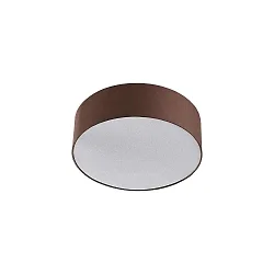 Deckenleuchte TIM, Ø 50cm, 3x E27, Stahl /  Stoff, Nickel matt, Schirm hellbraun