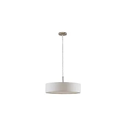 Pendelleuchte TIM Ø 50cm, 3x E27, Stahl / Stoff, Nickel matt, Schirm weiß