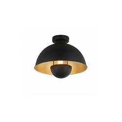 Deckenleuchte PIERIS, indirekt, Ø 31cm, E27 max. 15W, strukturschwarz /  strukturgold