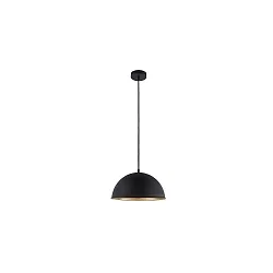 Pendelleuchte NOGATA, Ø 30cm, E27, Stahl, strukturschwarz /  innen strukturgold, schwarz /  gold