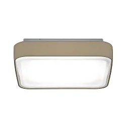 LED Deckenleuchte KORI 38 x 38cm, Direkt / Indirekt, 18W 3000K 1810lm, Schirm Chintz hellbraun / opal