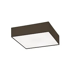 Deckenleuchte SOFT CUBE 580, quadratisch, E27 max. 60W, Abdeckung grau, Chintz-Schirm dunkelbraun