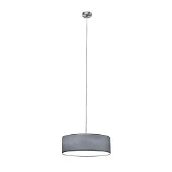Pendelleuchte SOFT TUBE 580, Ø 58cm, 5 x E27 max. 60W, Nickel matt / Schirm Chintz grau / Diffusor PC