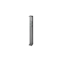 LED Pollerleuchte ALOR, IP44, mit 2x IP-Steckdose, 230V AC,  6W 3000K, schaltbar, graphitgrau, 100cm