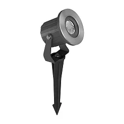 Outdoor LED Erdspießstrahler, IP65, 230V AC, 6W 3000K 450lm 40°, mit 200cm Anschlussleitung und Stecker, Strukturschwarz