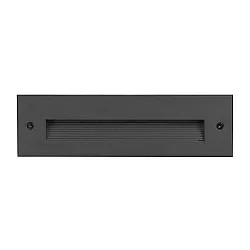 Outdoor LED Wandeinbauleuchte, IP65, rechteckig, H/ B 7.5/ 25.5cm, 230V, 6W 3000K 230lm, Strukturschwarz