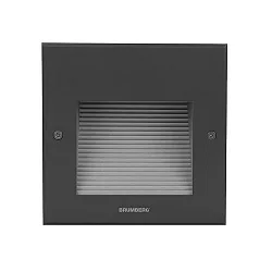 Outdoor LED Wandeinbauleuchte, IP65, quadratisch, H/B 16/16cm, 230V, 2W 3000K 100lm, Strukturschwarz