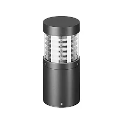 LED Sockelleuchte ZAGAMI, IP54, 26.5cm,, 230V AC 13W 3000K 560lm, schaltbar, graphit / klar / Lamellen-Raster