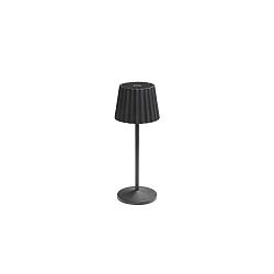Outdoor LED Akku-Tischleuchte REIRO, IP54, 3000K, mit Touch-Dimmer + USB-C, Aluminium-Guss, strukturweiß