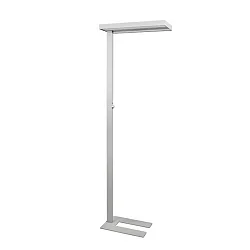 LED Stehleuchte ADREA IP20, 60W, 4000K, 6600lm, silber, Optik: Mikroprismen, dimmbar, silber