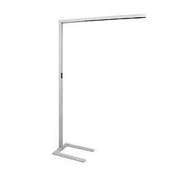 LED Stehleuchte BEVON IP20, 60W, 4000K, 7200lm, silber, Optik: Mikroprismen, dimmbar, silber