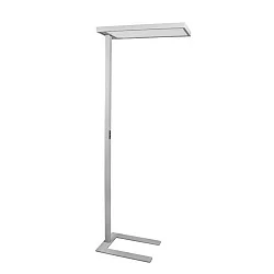 LED Stehleuchte DEVAN IP20, 97W, 4000K, 11500lm, Optik: Mikroprismen, schaltbar, silber