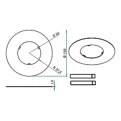 Reduzierring mit Außen-Ø 15cm, Chrom